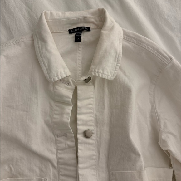 Eileen Fisher White Denim Jacket - Picture 3 of 3